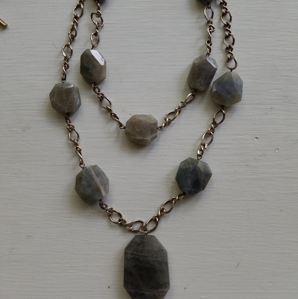 Kenneth Cole quartz cut faux labradorite on a silver ch